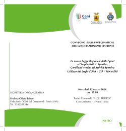 Invito Convegno CONI su Legge Regionale