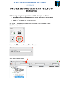 INSERIMENTO VOTO VERIFICA DI RECUPERO TRIMESTRE