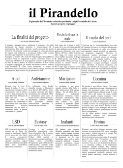 Marijuana Inalanti La finalit&agrave; del progetto Alcol Anfetamine LSD