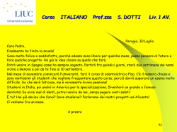 Corso ITALIANO Prof.ssa S. DOTTI Liv. 1 AV.