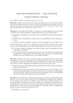 Calcolo delle Probabilità 2014/15 – Foglio di esercizi 3†