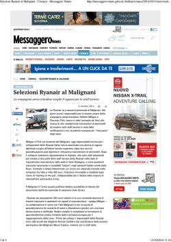 Selezioni Ryanair al Malignani - Cronaca