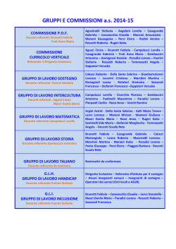 Commissioni e Gruppi di lavoro - Istituto Comprensivo Corinaldo