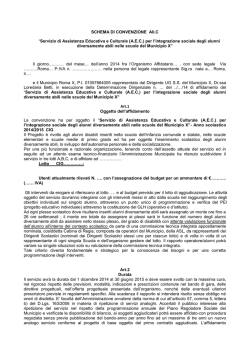 SCHEMA DI CONVENZIONE All.C &ldquo;Servizio di