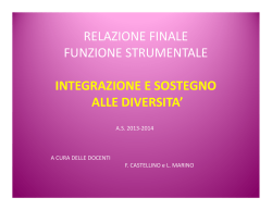 integrazione e sostegno alle diversit&agrave;