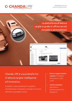 Chanda LPR &egrave; una piattaforma di lettura targhe intelligente