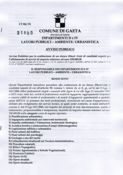 Avviso Pubblico - Comune di Gaeta