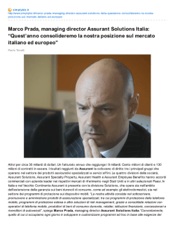 Marco Prada, managing director Assurant Solutions Italia: “Quest