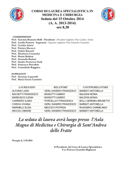Laurea 15 MAT - Universit&agrave; degli Studi di Perugia