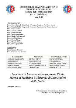 Laurea 14 MAT - Universit&agrave; degli Studi di Perugia