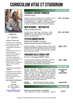 Curriculum Vitae - La vetrina di Lillo