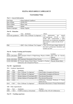 ELENA SOLFAROLI CAMILLOCCI Curriculum Vitae