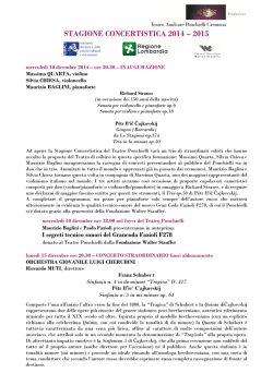 stagione concertistica 2014 - Teatro Amilcare Ponchielli