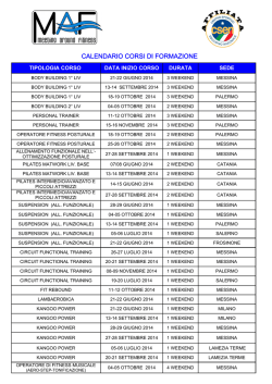 CALENDARIO CORSI MAF 2014-2015