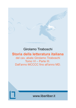Tiraoschi Storia della Letteratura italiana VI 3