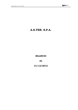 BILANCIO ASTER 2012