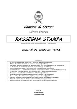 RASSEGNA STAMPA - Comune di Ostuni