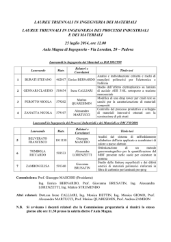 lista - Ingegneria Chimica e Ingegneria dei Materiali