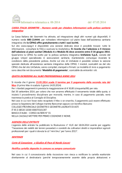 Informativa telematica n. 08-2014 del 07.05.2014
