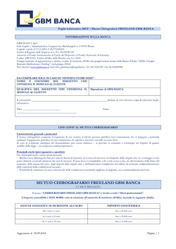 Mutuo Chirografario FREELAND GBM BANCA