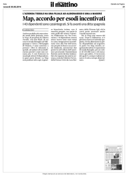 Map &ndash; accordo per esodi incentivati