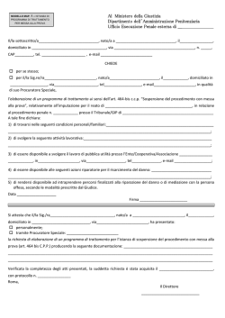 Modulo di domanda - Ministero della Giustizia