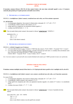 Massimo comune divisore e minimo comune multiplo con problemi