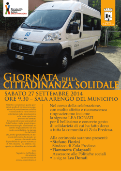 SABATO 27 SETTEMBRE 2014 ORE 9.30 &ndash; SALA