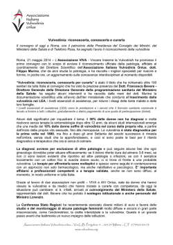 Post evento - 21 maggio 14 avvio riconoscimento vulvodinia