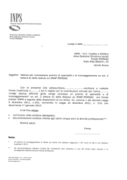 + Modello richiesta Operosità o Incoraggiamento