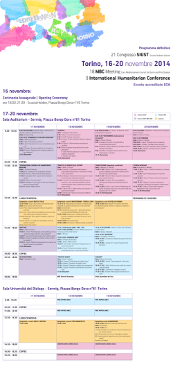 Torino, 16-20 novembre 2014 - European Burns Association (EBA)