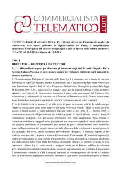 Il testo del decreto Sblocca Italia D.L. 133/2014