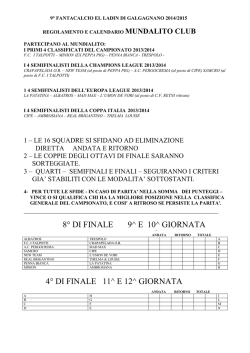 CALENDARIO MUNDIALITO PER CLUB