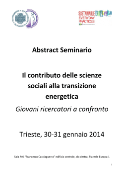 Abstract Seminario Il contributo delle scienze