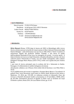 Curriculum Vitae Silvia Massari