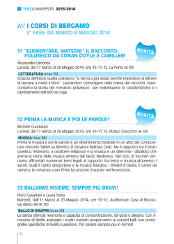 in citt&agrave;, fase 3 - Terza Universit&agrave;