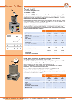 Fornetti elettrici Electric melting furnaces Fours &egrave;lectriques