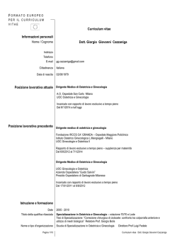 Curriculum vitae - Ospedale San Carlo Borromeo