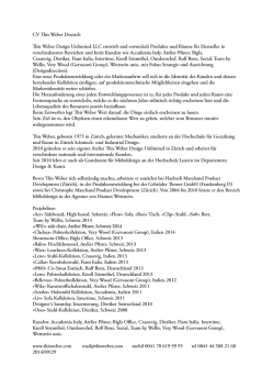 CV Tis Weber Deutsch Tis Weber Design Unlimited LLC entwirft und