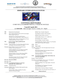 SEMINARIO INTERNAZIONALE DI STUDI CONVIVENZA