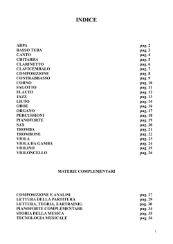 Programmi di livello - Conservatorio di Musica Arrigo Boito