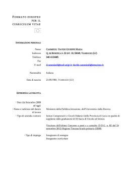 Davide Maria Cammisuli - Dipartimento di Scienze della formazione