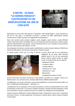6 METRI - 50 MHZ &ldquo;LA BANDA MAGICA&rdquo;: COSTRUZIONE DI UN