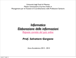Informatica Elaborazione delle informazioni