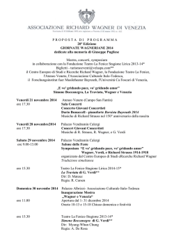 P R O P O S T A   D I    P R O G R A M M A 20&deg; Edizione GIORNATE