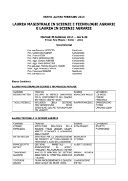 commissione laurea l lm scienze e tecnologie agrarie 25 febbraio