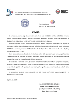 AVVISO - Universit&agrave; degli studi di Cagliari.