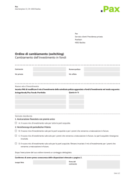 Ordine di cambiamento (switching) Cambiamento dell