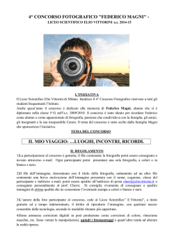4&deg; CONCORSO FOTOGRAFICO "FEDERICO MAGNI"
