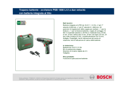 Scheda tecnica fornitore